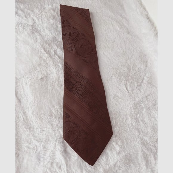 Brittania Mens Vintage Neck Tie Brown  Polyester 57" x 4 1/2" - Picture 2 of 8